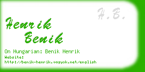 henrik benik business card